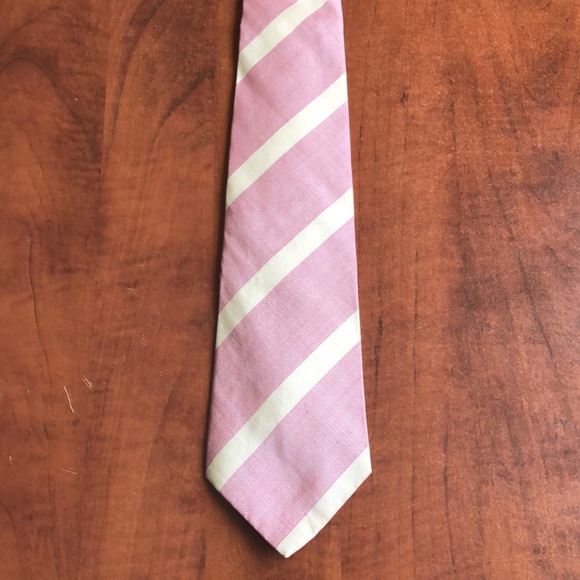Pink/Cream silk Tie 🇨🇦 Polo By Ralph Lauren - Picture 7 of 8